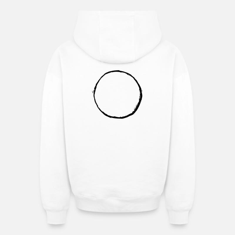 BROSSE CERCLE - Sweat à capuche unisexe zippé oversize épais SPREAD - blanc