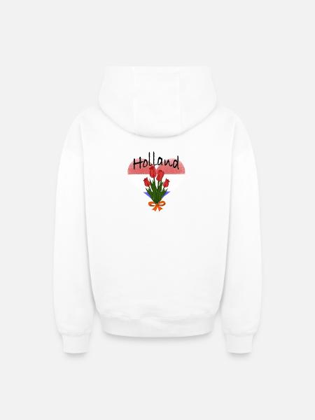 Tulip heart from Holland - Oversized Heavyweight Unisex Zip Hoodie - white