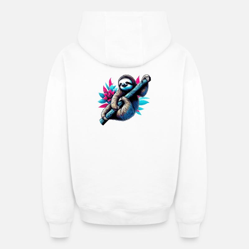 Paresse - Sweat à capuche unisexe zippé oversize épais SPREAD - blanc