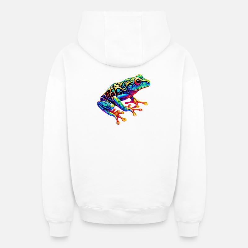 Grenouille - Sweat à capuche unisexe zippé oversize épais SPREAD - blanc