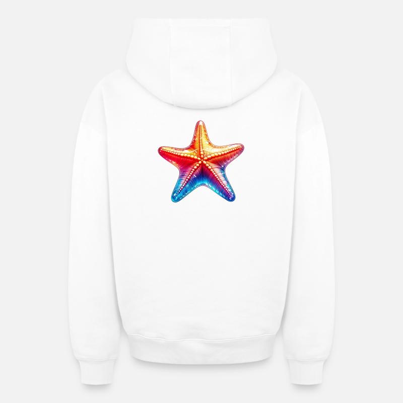 Étoile de mer - Sweat à capuche unisexe zippé oversize épais SPREAD - blanc