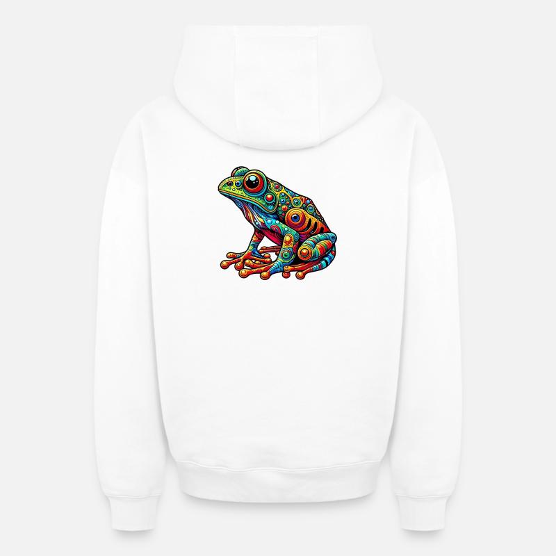 Grenouille - Sweat à capuche unisexe zippé oversize épais SPREAD - blanc