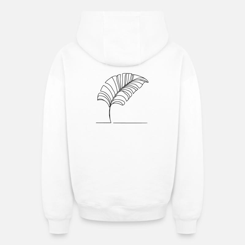 Feuille - Sweat à capuche unisexe zippé oversize épais SPREAD - blanc