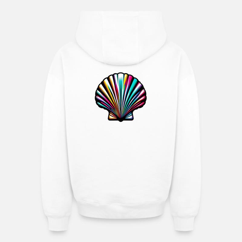 Coquille Saint-Jacques - Sweat à capuche unisexe zippé oversize épais SPREAD - blanc