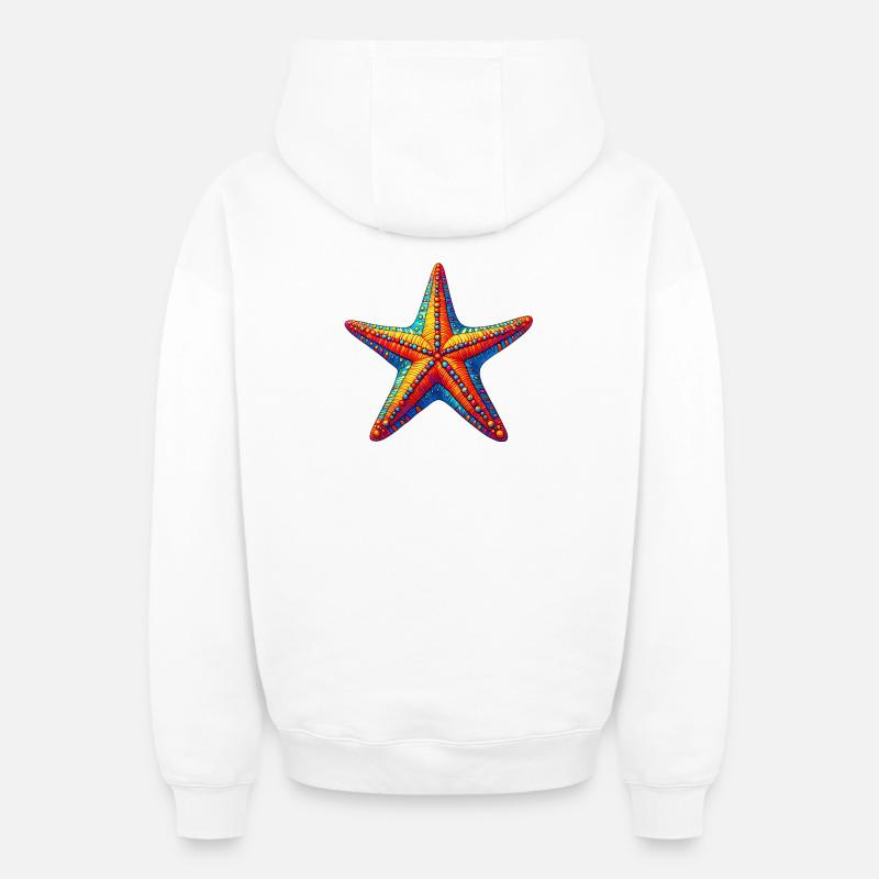 Étoile de mer - Sweat à capuche unisexe zippé oversize épais SPREAD - blanc