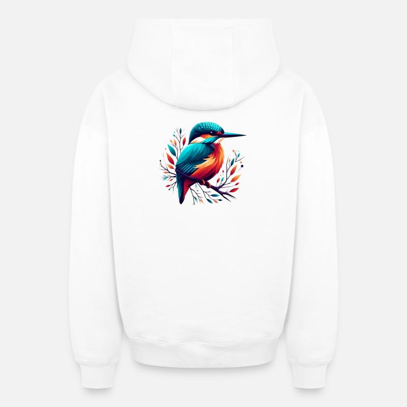 Eisvogel - Oversized Heavyweight Unisex Zip Hoodie - Weiß