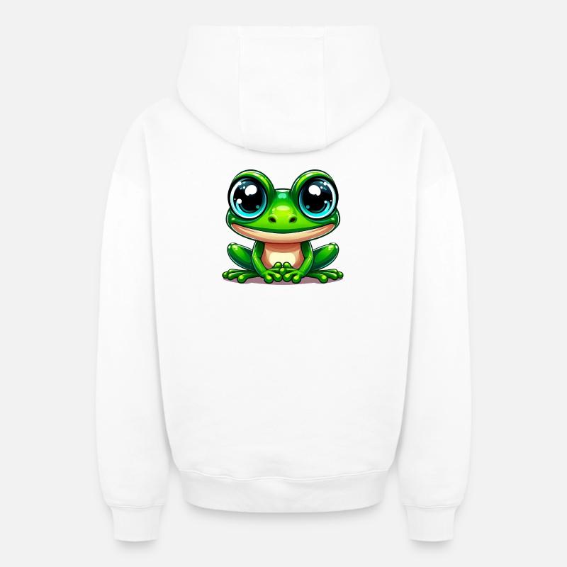 Grenouille - Sweat à capuche unisexe zippé oversize épais SPREAD - blanc
