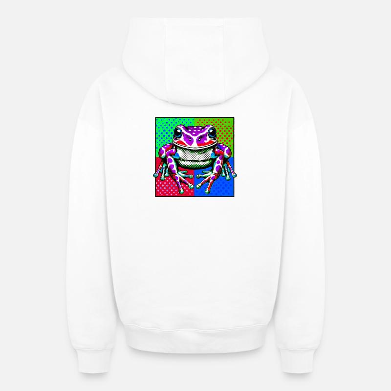 Grenouille - Sweat à capuche unisexe zippé oversize épais SPREAD - blanc