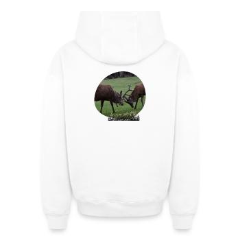 Rotwild-Liebe - Oversized Heavyweight Unisex Zip Hoodie - Weiß - Hinten - AI Model Male 178 light (178cm)