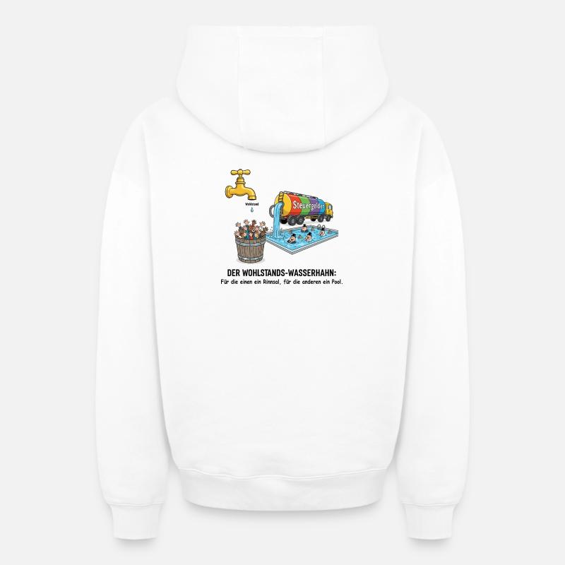 Le robinet de la prospérité - Sweat à capuche unisexe zippé oversize épais SPREAD - blanc