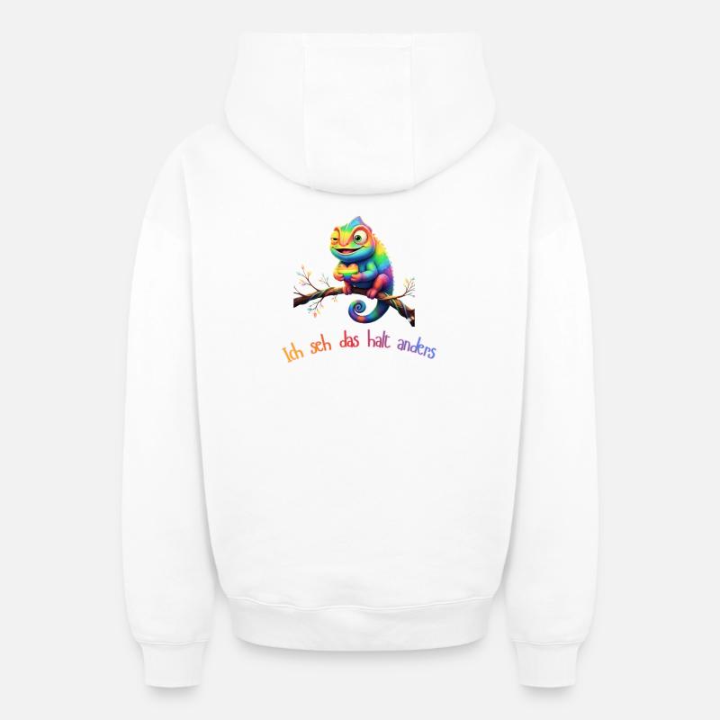 Je vois les choses différemment ! - Sweat à capuche unisexe zippé oversize épais SPREAD - blanc