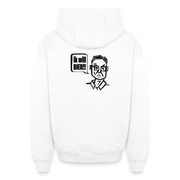 Der Kiecker will Pils - Oversized Heavyweight Unisex Zip Hoodie - Weiß - Hinten - AI Model Male 178 light (178cm)