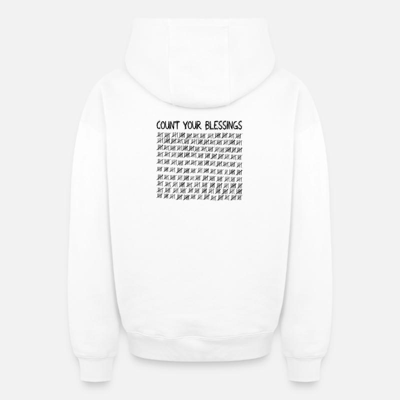 Count Your Blessings - Sweat à capuche unisexe zippé oversize épais SPREAD - blanc