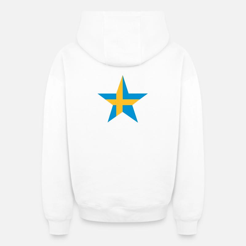 Étoile suédois - Sweat à capuche unisexe zippé oversize épais SPREAD - blanc