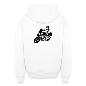 BIKER1200gsfahrer - Oversized Heavyweight Unisex Zip Hoodie - Weiß - Hinten - AI Model Male 178 light (178cm)