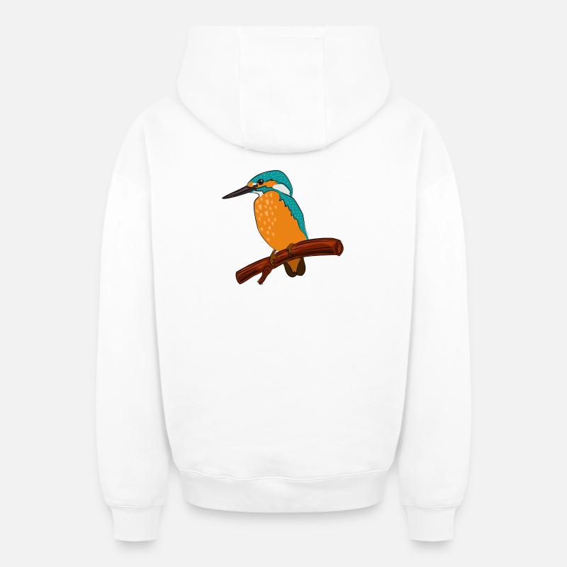martin-pêcheur - Sweat à capuche unisexe zippé oversize épais SPREAD - blanc