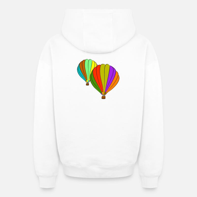 aviation - Sweat à capuche unisexe zippé oversize épais SPREAD - blanc