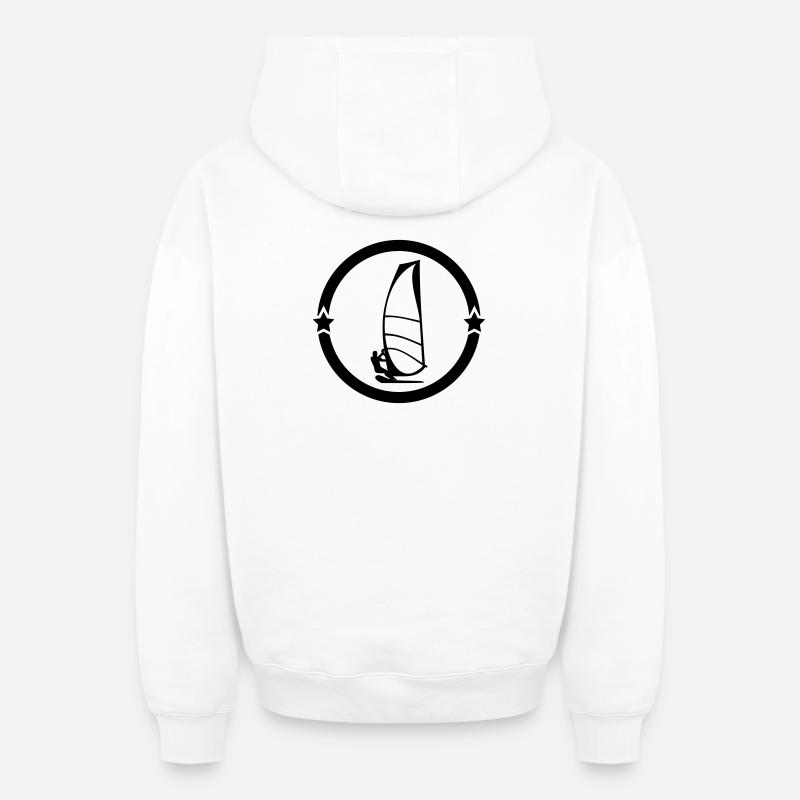 Windsurfen / Windsurfer / Windsurf / Windsurfing - Oversized Heavyweight Unisex Zip Hoodie - Weiß