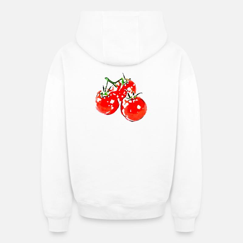 la tomate - Sweat à capuche unisexe zippé oversize épais SPREAD - blanc