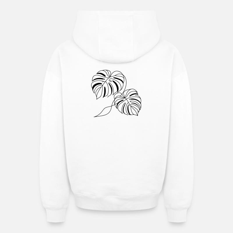 Monstera - Sweat à capuche unisexe zippé oversize épais SPREAD - blanc
