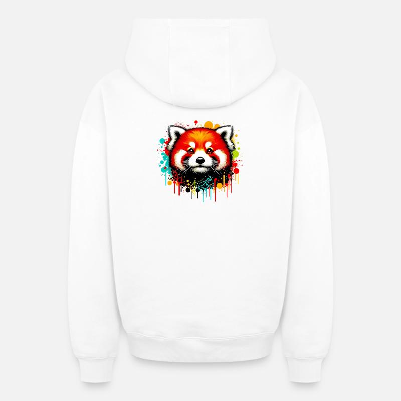Petit panda - Sweat à capuche unisexe zippé oversize épais SPREAD - blanc