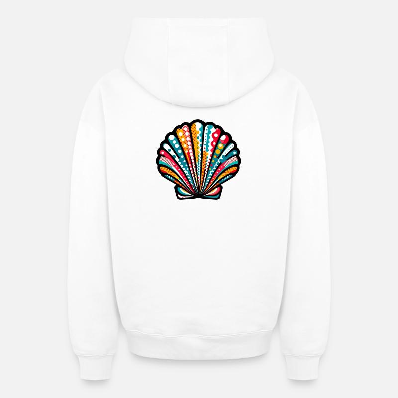 Coquille - Sweat à capuche unisexe zippé oversize épais SPREAD - blanc