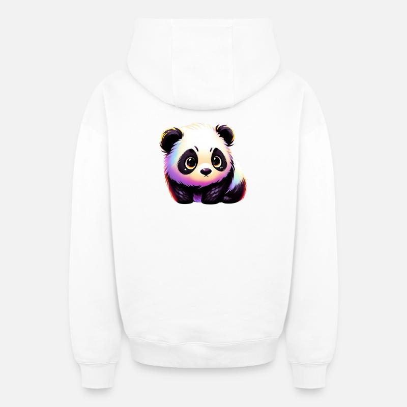 Panda - Sweat à capuche unisexe zippé oversize épais SPREAD - blanc