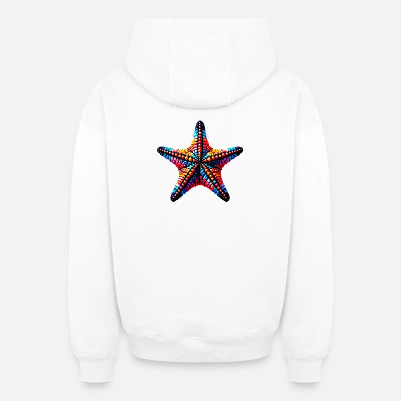 Étoile de mer - Sweat à capuche unisexe zippé oversize épais SPREAD - blanc