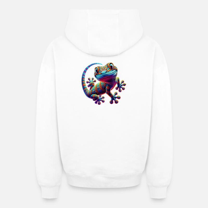 Gecko - Sweat à capuche unisexe zippé oversize épais SPREAD - blanc