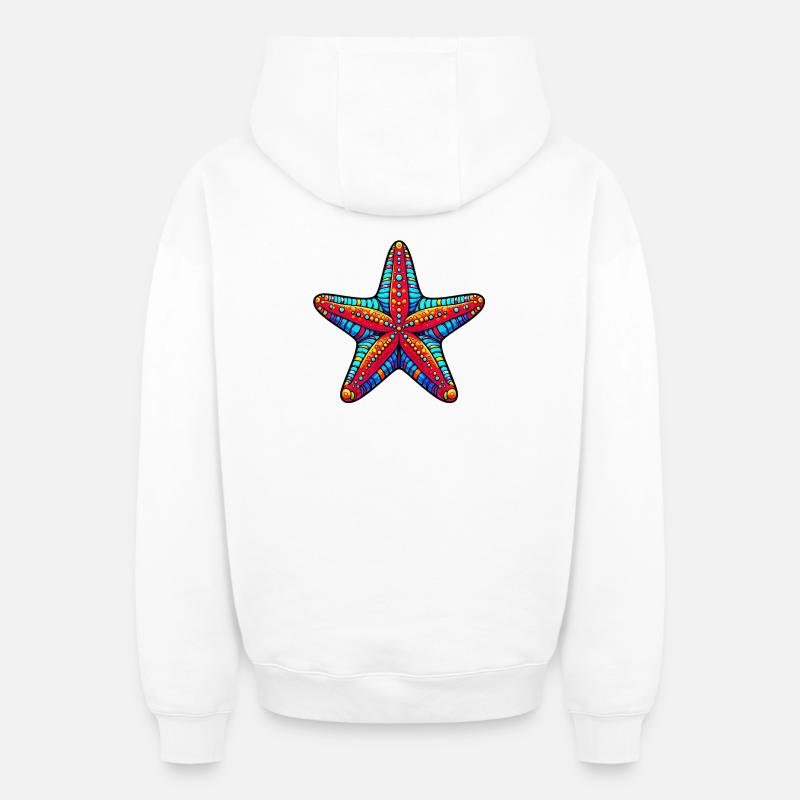 Étoile de mer - Sweat à capuche unisexe zippé oversize épais SPREAD - blanc