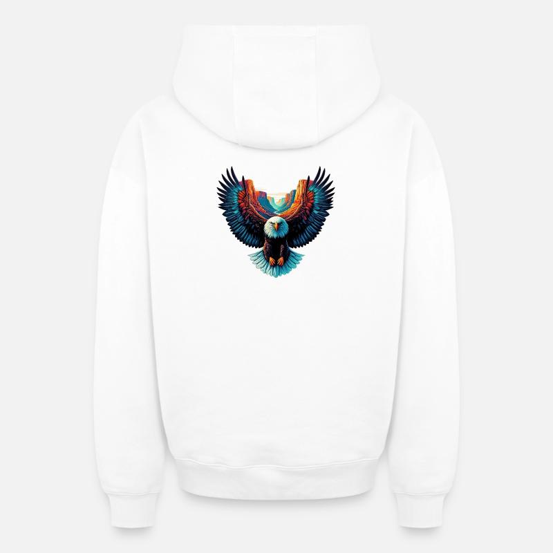 Aigle - Sweat à capuche unisexe zippé oversize épais SPREAD - blanc
