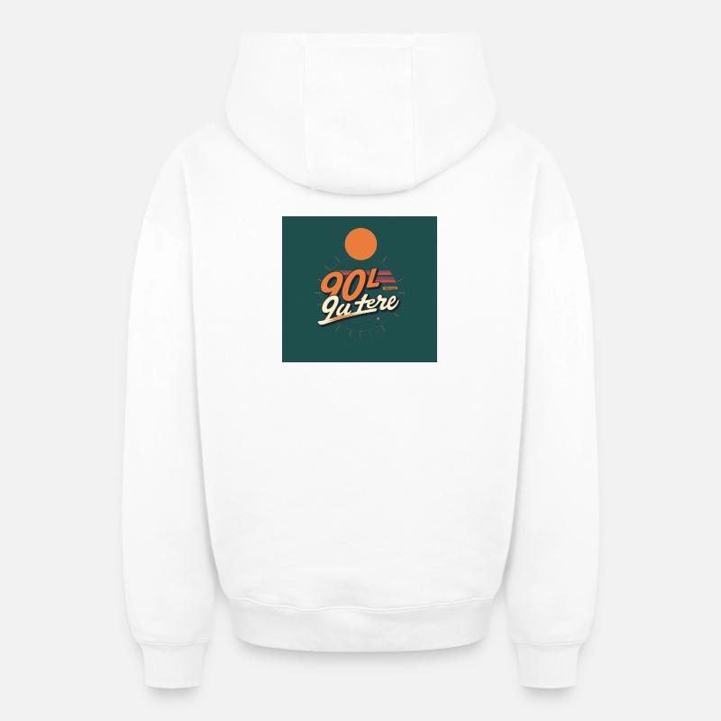 90 - Sweat à capuche unisexe zippé oversize épais SPREAD - blanc