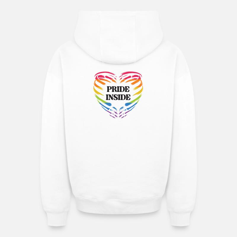 LGBT Pride Monat - Pride Inside - Oversized Heavyweight Unisex Zip Hoodie - Weiß