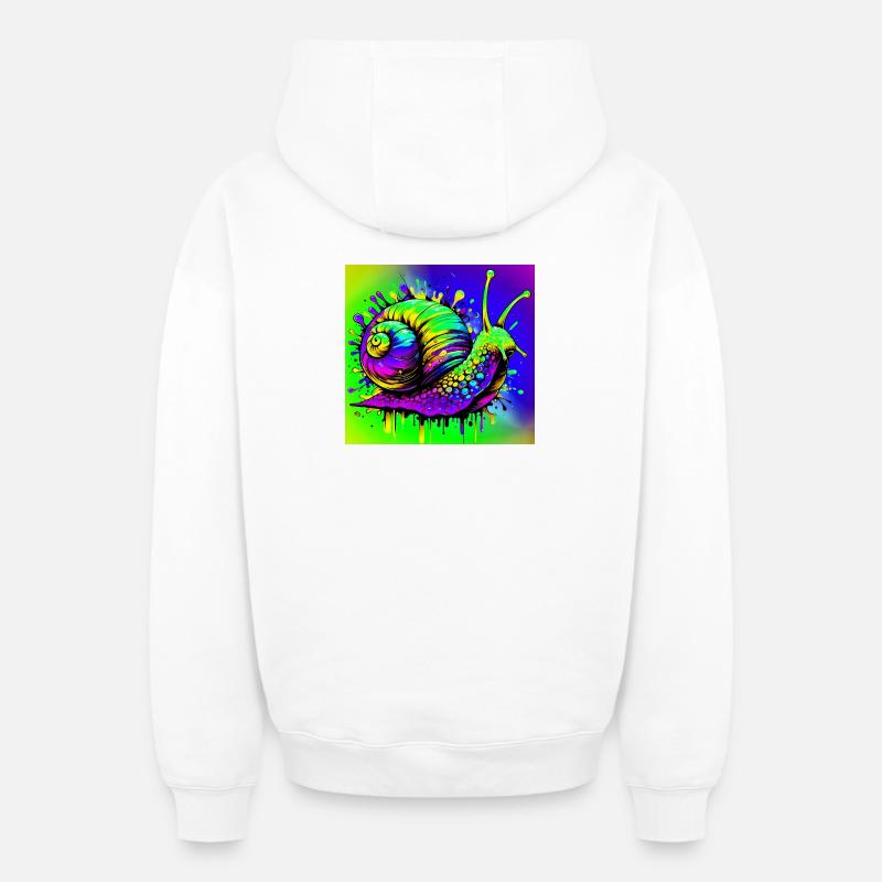 Escargot - Sweat à capuche unisexe zippé oversize épais SPREAD - blanc
