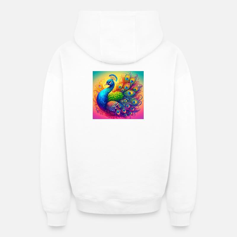 paon - Sweat à capuche unisexe zippé oversize épais SPREAD - blanc