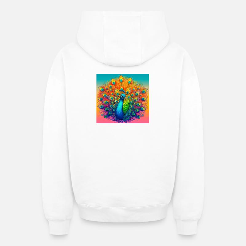 paon - Sweat à capuche unisexe zippé oversize épais SPREAD - blanc