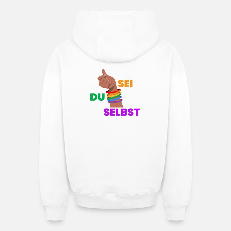 Pride Faust Self-Determination - Oversized Heavyweight Unisex Zip Hoodie - white
