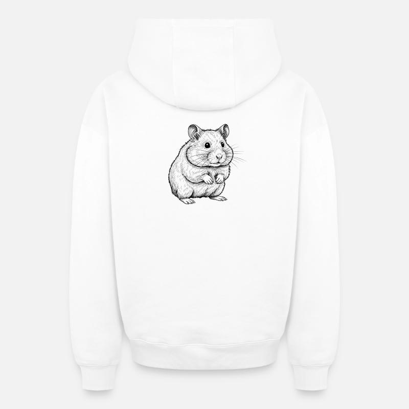 Hamster - Sweat à capuche unisexe zippé oversize épais SPREAD - blanc