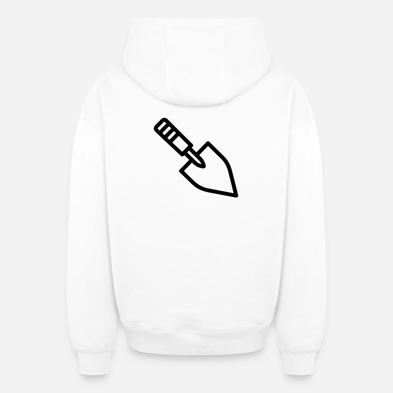 truelle - Sweat à capuche unisexe zippé oversize épais SPREAD - blanc