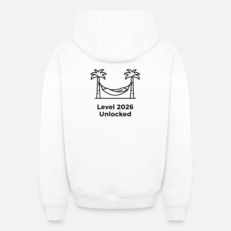 Level 2026 Unlocked Hängematte - Oversized Heavyweight Unisex Zip Hoodie - Weiß