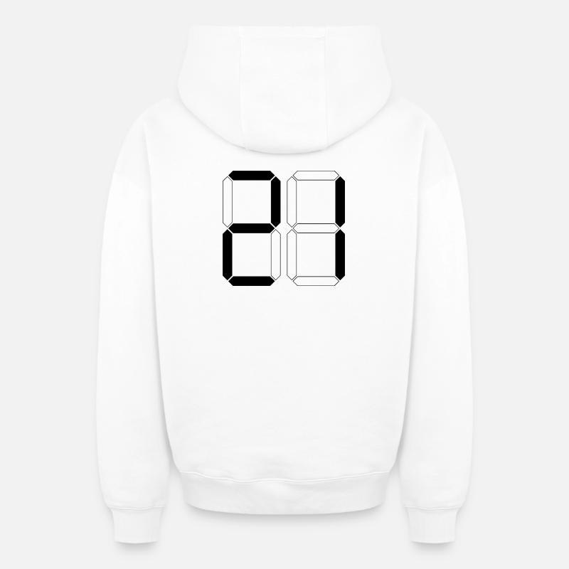 NUMMER 21 Einundzwanzig Geschenk Digital - Oversized Heavyweight Unisex Zip Hoodie - Weiß