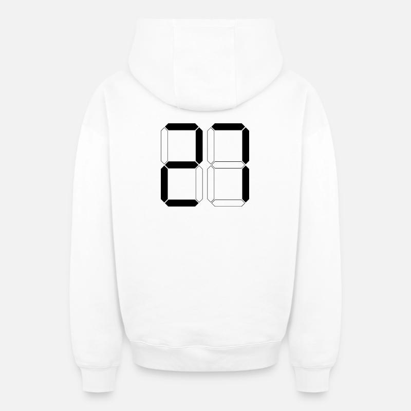 NUMÉRO 27 Vingt-sept Cadeaux Numériques - Sweat à capuche unisexe zippé oversize épais SPREAD - blanc
