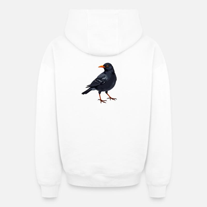 Merle - Sweat à capuche unisexe zippé oversize épais SPREAD - blanc
