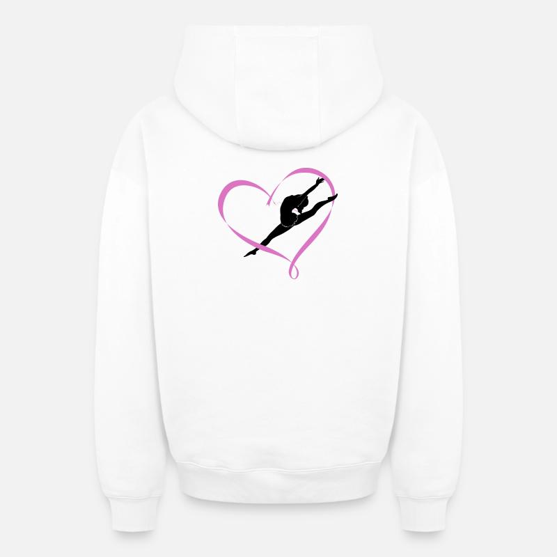 Danser - Sweat à capuche unisexe zippé oversize épais SPREAD - blanc