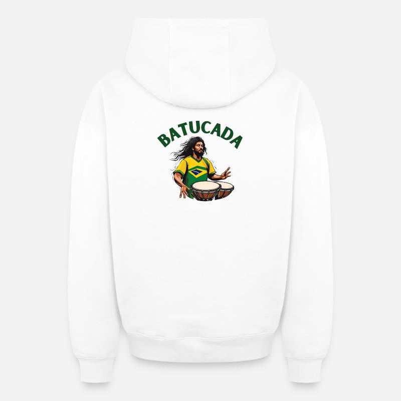 Batucada, batucada player, percussion - Oversized Heavyweight Unisex Zip Hoodie - white