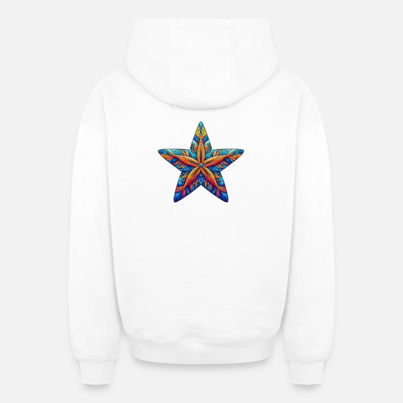Étoile de mer - Sweat à capuche unisexe zippé oversize épais SPREAD - blanc