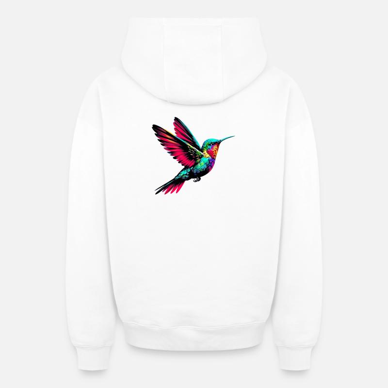 Colibri - Sweat à capuche unisexe zippé oversize épais SPREAD - blanc
