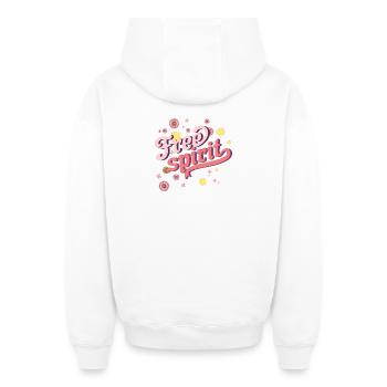 Free spirit, free spirit, freedom, cool spirit - Oversized Heavyweight Unisex Zip Hoodie - white - Back - AI Model Male 178 light (178cm)