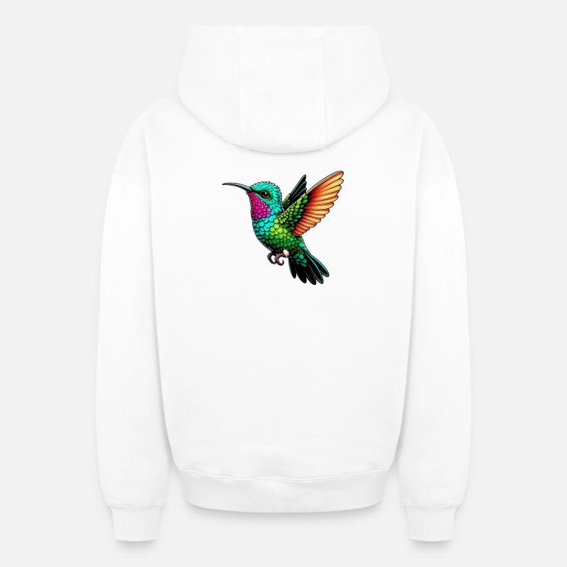 Colibri - Sweat à capuche unisexe zippé oversize épais SPREAD - blanc