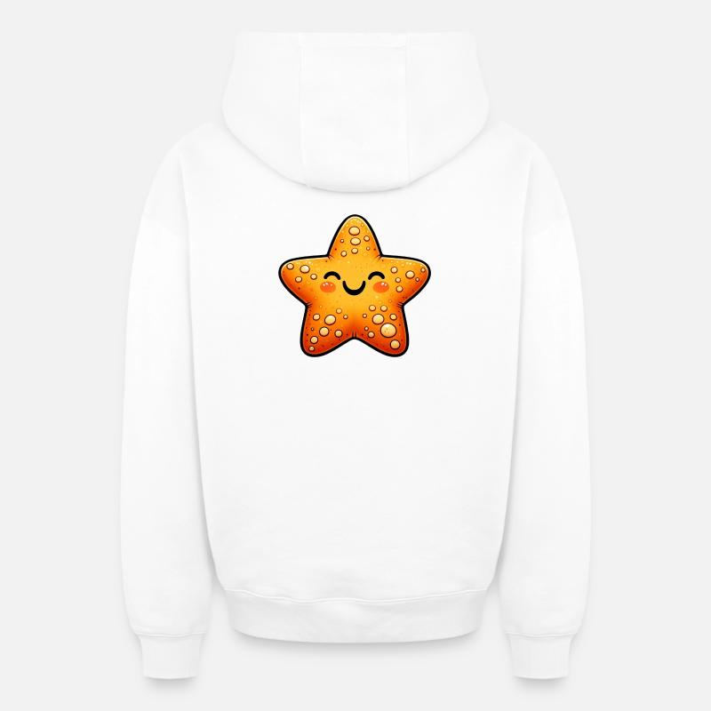 Étoile de mer - Sweat à capuche unisexe zippé oversize épais SPREAD - blanc